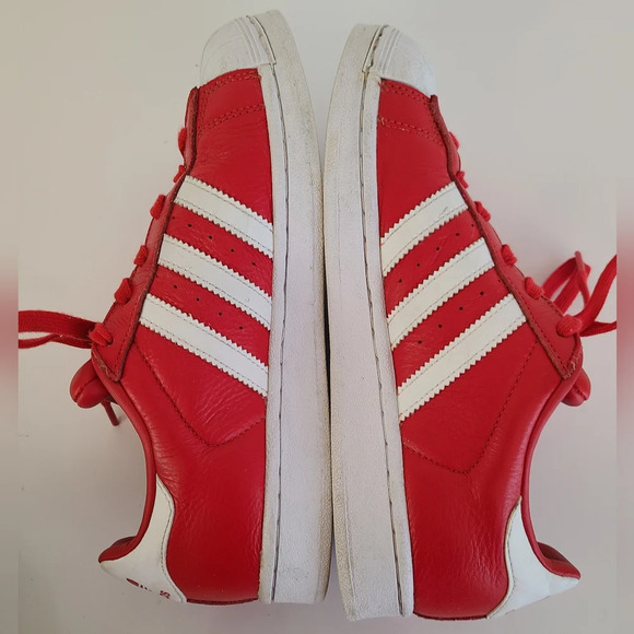 Adidas SUPERSTAR Red & White 3 Stripe Men Sz 6, Wom Sz 7 Low Top Cap Toe #BB2240 - Picture 10 of 11